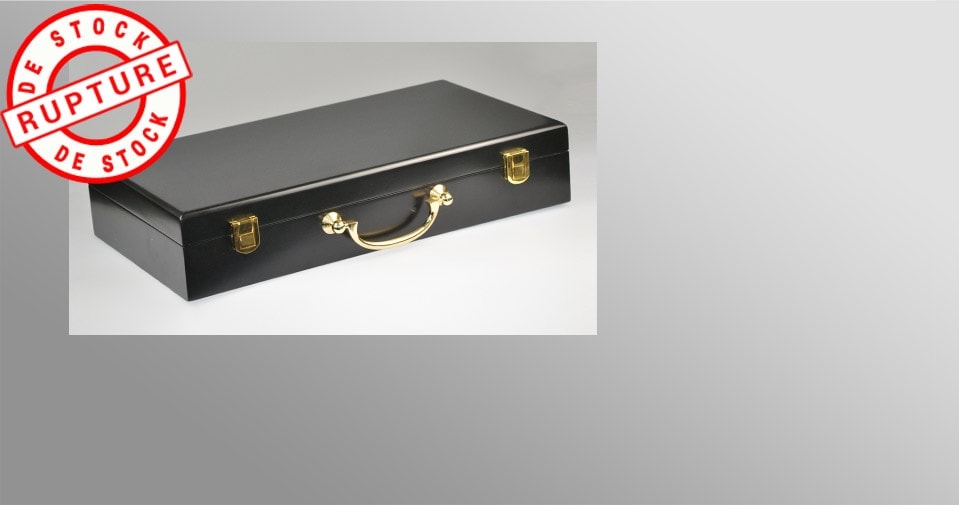 Mallette de rangement bois noir 300 jetons