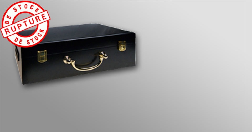 Coffret de rangement bois noir 500 jetons