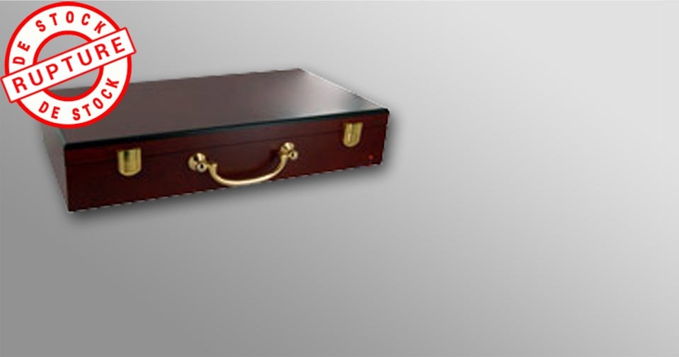 Mallette de rangement acajou 300 jetons
