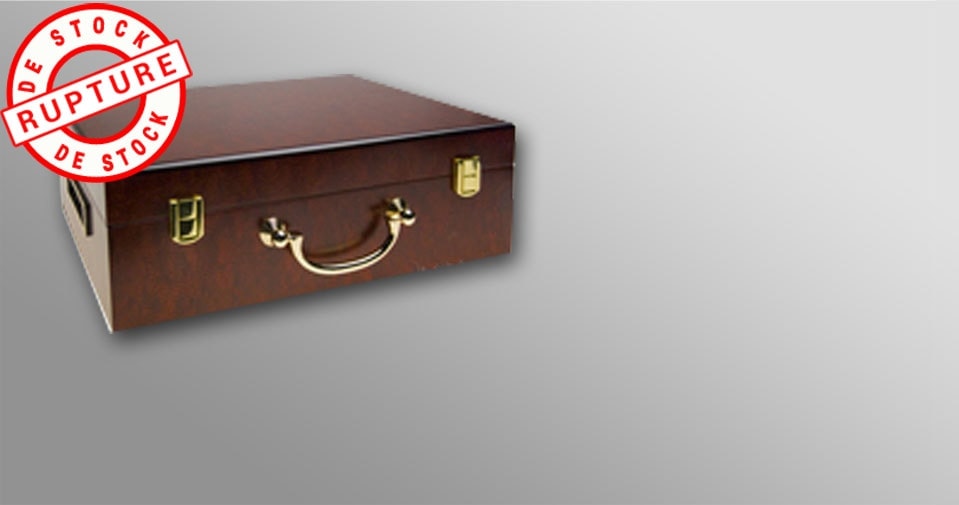 Mallette de rangement acajou 500 jetons