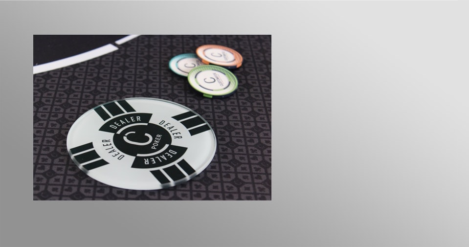 Bouton dealer Custompok, noir et blanc XXL